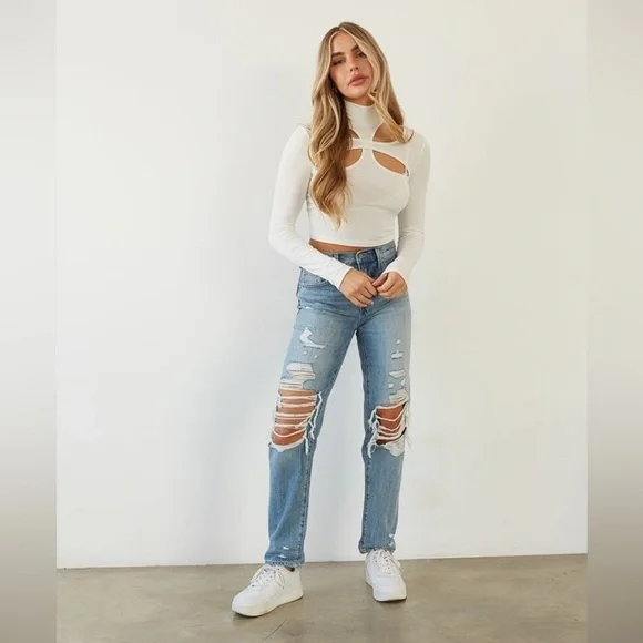 PISTOLA Presley Distressed Rock or Bust Jeans SIZE 25 - Picture 2 of 11